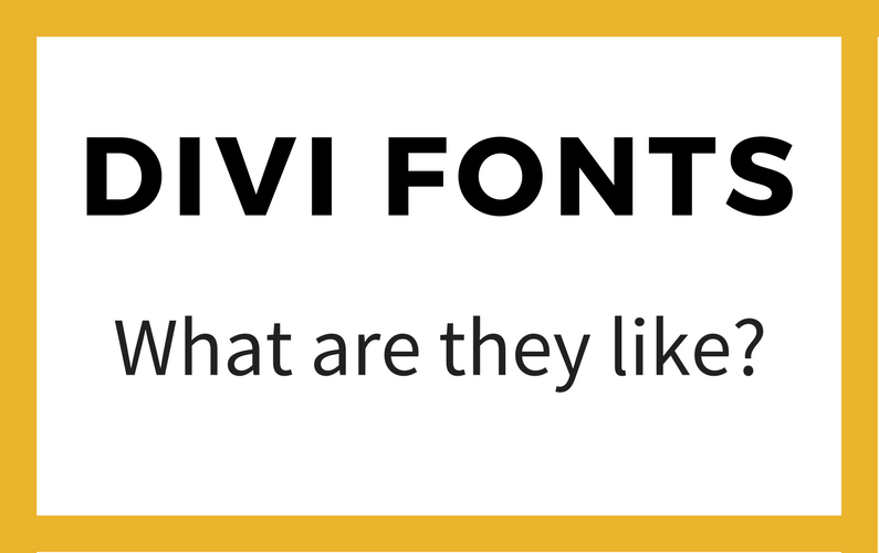 Divi Fonts