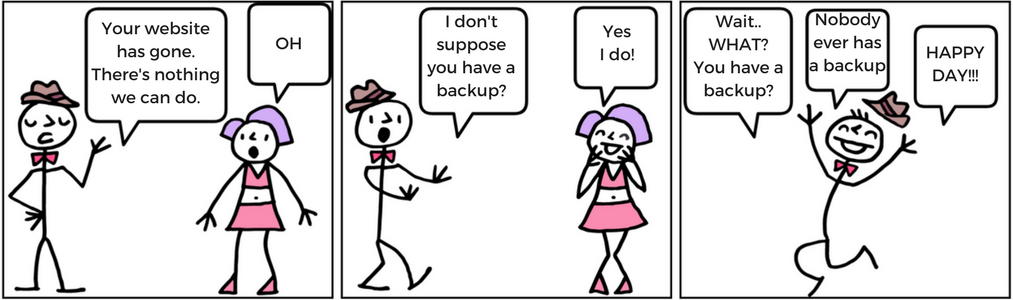 Your website has gone. I don't suppose you have a backup - comic strip