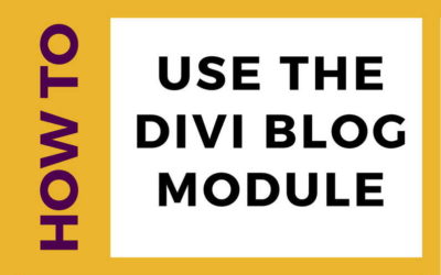 How to use the Divi Blog Module