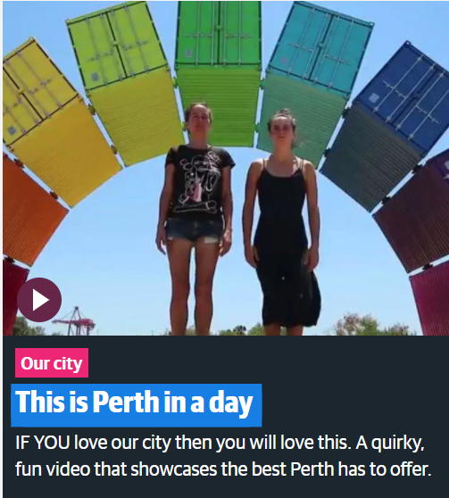 Perth in a Day was featured on the Perth Now website