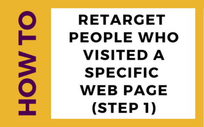 Advertise to people who visited a specific web page using Facebook advertising (Step 1)